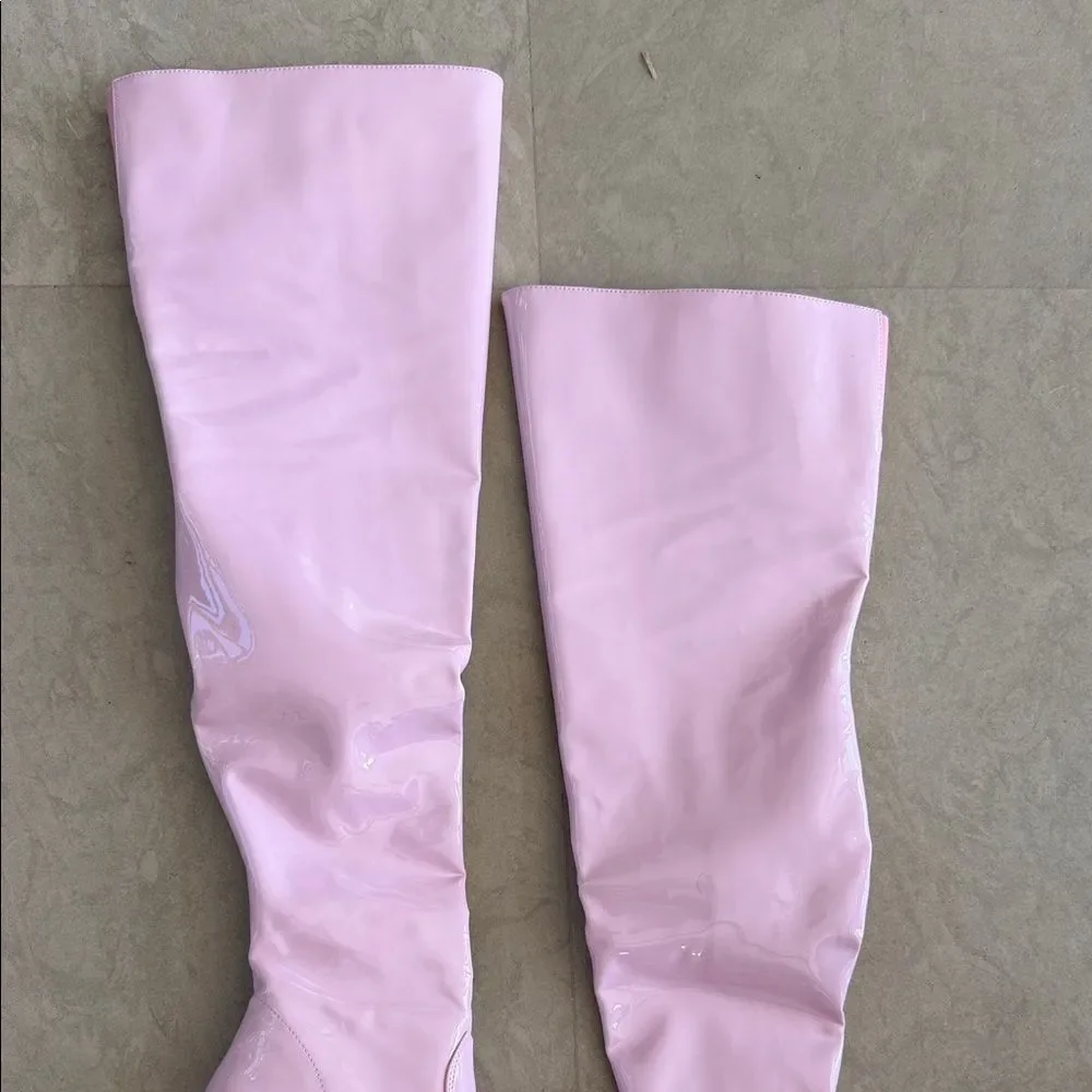 Pleaser Light Pink Over-the-Knee Boots